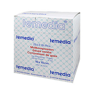 Mullkompressen 10x10 cm Steril 12fach 17f&auml;dig