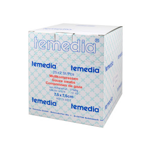 Mullkompressen 7,5x7,5 cm Steril 12fach 17fädig