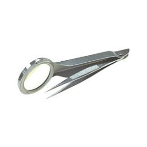 Pinzette Splitter Spitz mit Lupe 8 cm