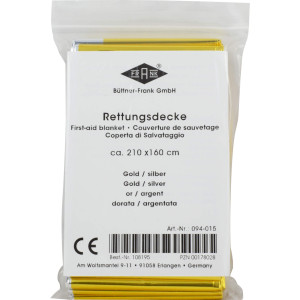 Rettungsdecke KFZ 160x210 cm gold/silber