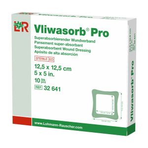 Vliwasorb Pro Superabsorbierende Komp. steril 12,5 x 12,5 cm