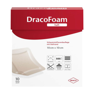 DracoFoam haft Schaumstoffwundauflage 10 x 10 cm