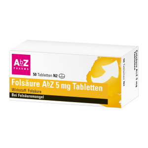 Folsäure AbZ 5 mg Tabletten bei Folsäuremangel