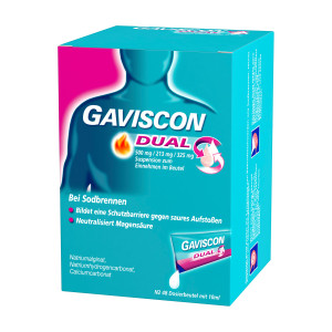 Gaviscon Dual Suspension bei Sodbrennen Dosierbeutel