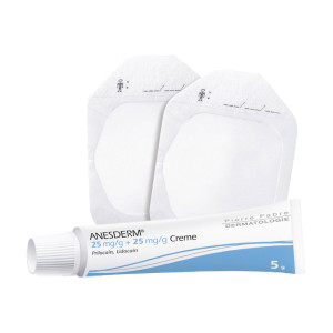 Anesderm 25 mg/g + 25 mg/g Creme + 2 Pflaster