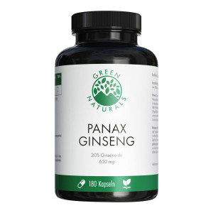 GREEN NATURALS Panax Ginseng hochdosierte vegane Kapseln