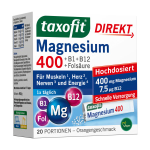 Taxofit Magnesium 400 + B1 + B6 + B12 + Folsäure Granulat