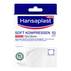 Hansaplast Soft Kompresse 7,5 x 7,5 cm steril