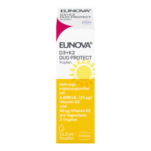 Eunova DuoProtect D3 + K2 1000 I.E. Tropfen