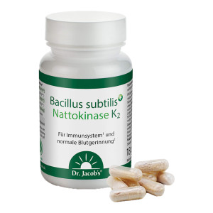 Bacillus subtilis plus Nattokinase-Enzym Vitamin K2 vegan