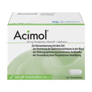 Acimol Filmtabletten mit pH-Teststreifen