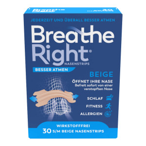 Besser Atmen Breathe Right Nasenstrips normal beige