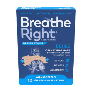 Besser Atmen Breathe Right Nasenstrips normal beige
