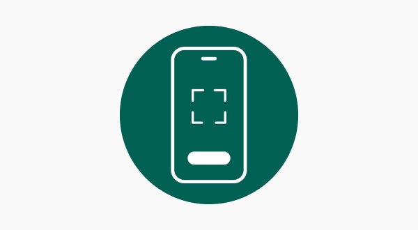 Ein Handy mit einer Scanner Abbildung.