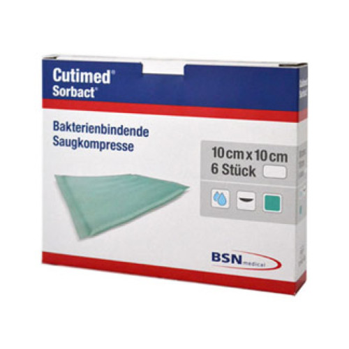 Cutimed Sorbact Saugkompressen 10x10 cm