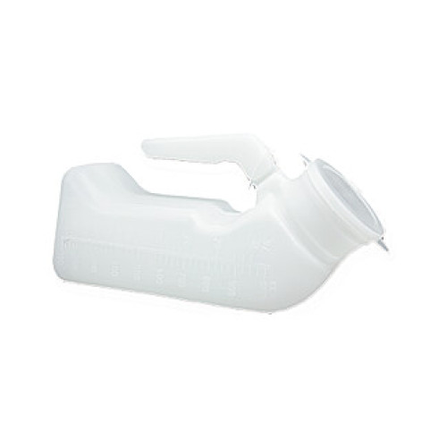 Urinflasche Mann mit Griff und Deckel milchig