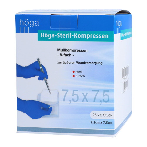 Höga Steril Kompressen 7,5 x 7,5 cm 8 fach
