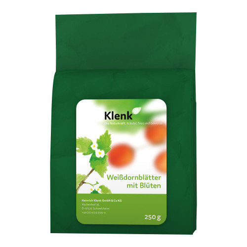 Weißdornblätter mit Blüten Tee