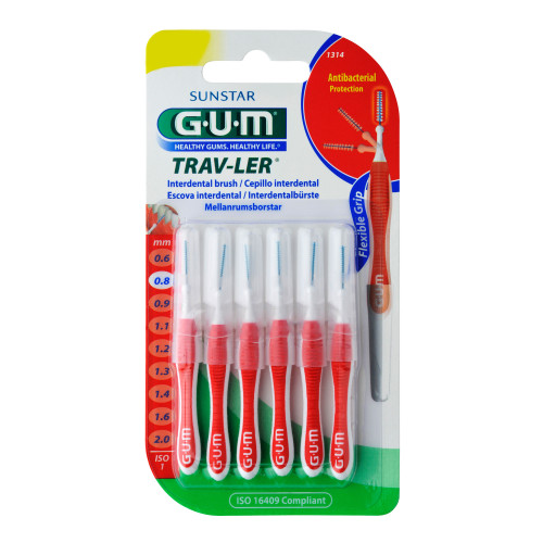 GUM Trav-Ler Interdentalbürsten rot