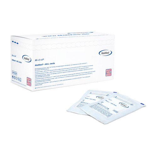 MaiMed Mullschlitzkompressen 7,5x7,5 cm steril, 12fach