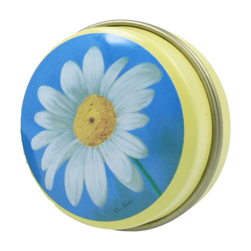 Pillendose rund Blumen-Motiv