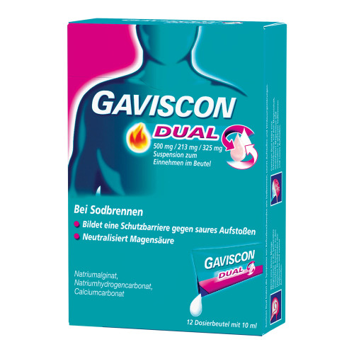 Gaviscon Dual Suspension bei Sodbrennen Dosierbeutel