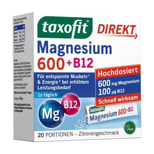 Taxofit Magnesium 600 + B12 Direkt-Granulat