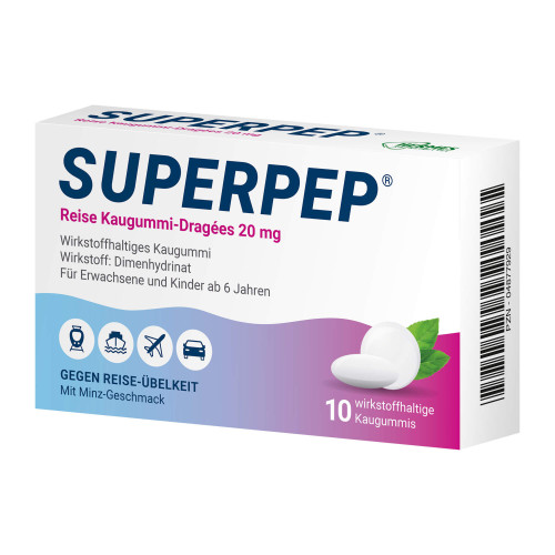 Superpep Reise Kaugummi-Dragées 20 mg