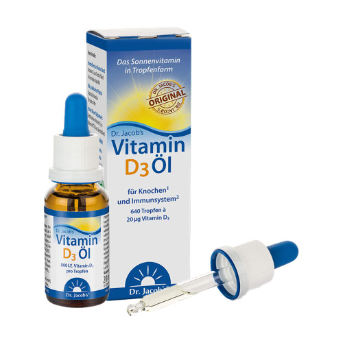 Dr. Jacob's Vitamin D3 Öl 640 Tropfen 800 IE D3 vegetarisch