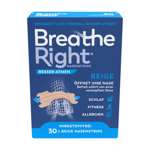 Besser Atmen Breathe Right Nasenstrips groß beige
