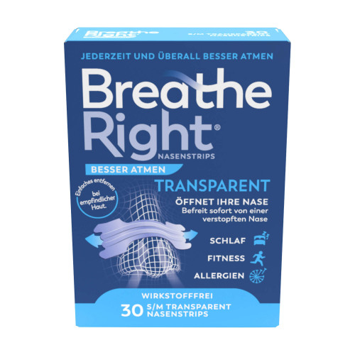 Besser Atmen Breathe Right Nasenstrips normal transparent